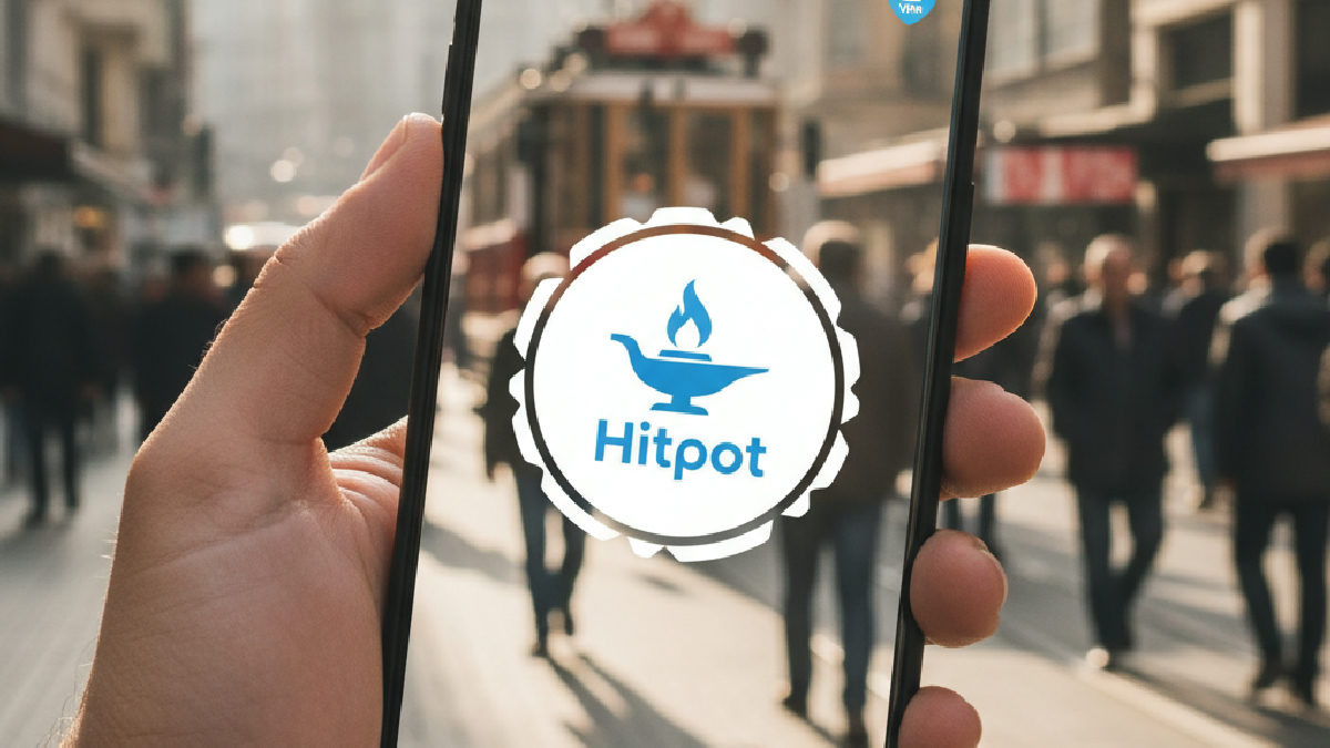 Hitpot mobil uygulamasını kullanarak sorunsuz erişim sağlayan bir cihaz.